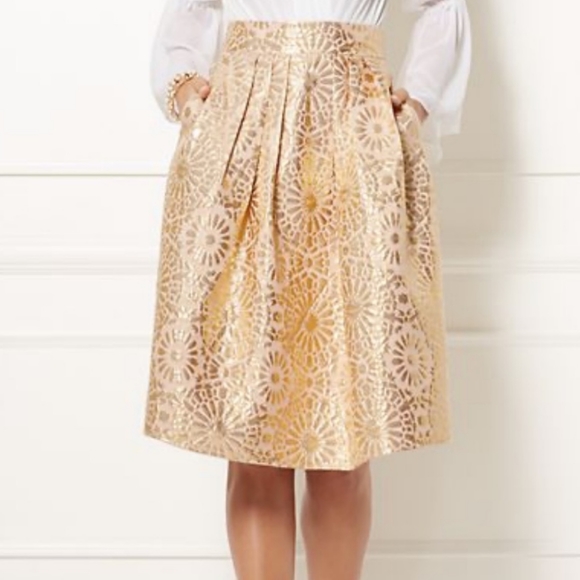 eva mendes for New York & Company Dresses & Skirts - Eva Mendes embroidered metallic midi skirt (16)